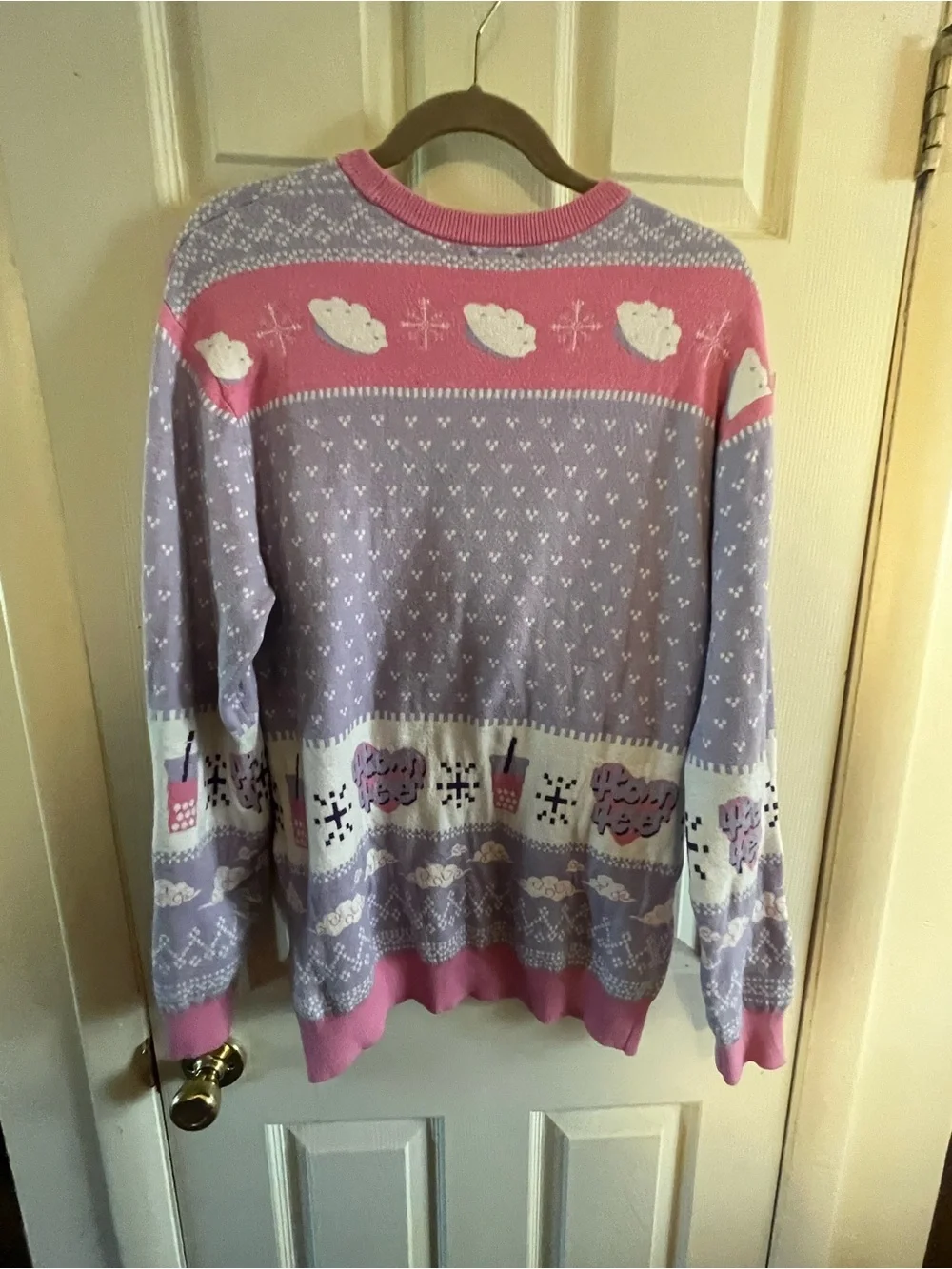 Novelty Purple & Pink Fox Knit Sweater